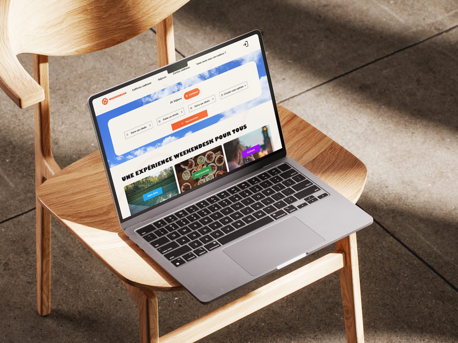 site web desktop weekendesk branding ui design